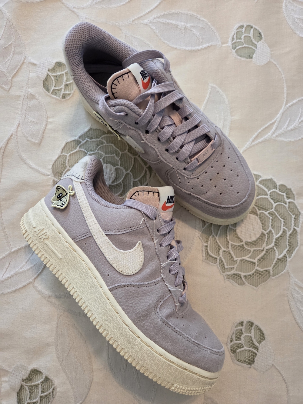 Nike Women’s Air Force 1 Low — Lavender Suede with White Swoosh